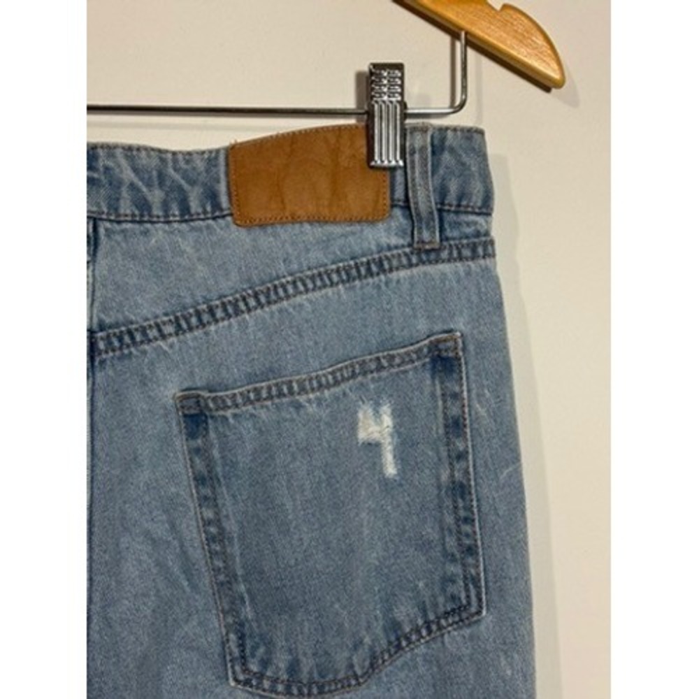 H&M Coachella Jeans Women 8 Blue Mom High Rise Distressed Ripped Raw Hem Denim - Picture 3 of 10